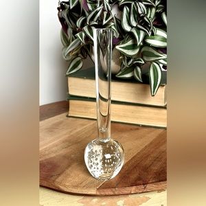 Crystal Hand Blown Controlled Bubble Bud Vase